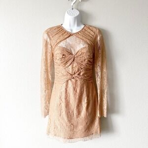 Alice McCall Not Your Girl Dess US Size 2 nude lace‎ mini long sleeve